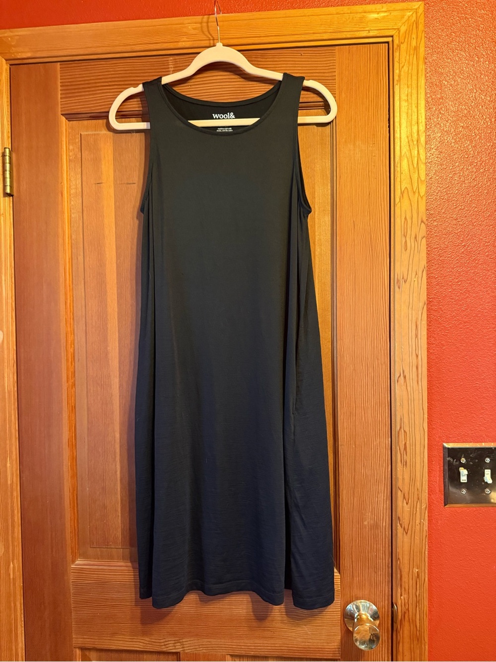 Black Wool& Camellia Sleeveless Dress